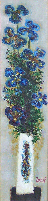 Fleurs en hauteur bleues